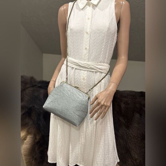 Embossed Cowhide Handsewn Retro Style Double Kiss-lock Shoulder Bag/Crossbody - Picture 11 of 16